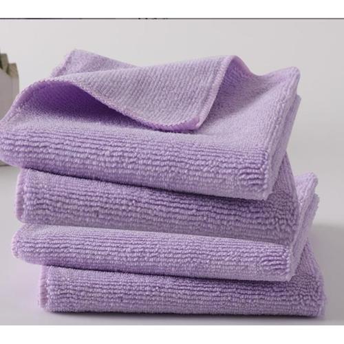 10 Pcs Chiffons En Microfibre Doux, Antipoussière, Fenêtre, Nettoyage, Ménage, Chiffon, Lavable (Violet Clair) - 40x30 Cm Mns