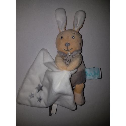 Doudou Mouchoir Lapin Ourson Baby Nat' Étoile Beige/Crème/Écru Marron Gris Babynat Jouet Bebe Naissance Peluche Éveil Enfant Comfort Blanket Comforter Soft Toys