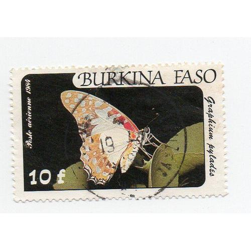 Burkina Faso- 1 Timbre Oblitéré- Poste Aérienne- Papillon