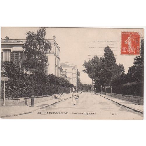 Cpa 55 - Saint-Mandé - Avenue Alphand - Timbrée, Oblitérée Et Correspondance Le 20 Avril 1912