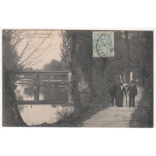 Cpa 26 - Champigny - Allée De Chennevières - Timbrée, Oblitérée Et Correspondance En 1908
