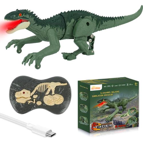 2.4ghz Dinosaure Télécommandé, Dinosaure, Telecommandé Enfant, Avec Lumière, Marche, Rugissement, Télécommande Jouets Pour Dinosaures, Télécommande Dinosaure Electric (Dragon Indominus)