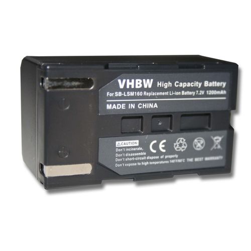 vhbw Batterie Li-Ion 1200mAh (7.2V) caméscope appareil photo Samsung VP-D362, VP-D364W, VP-D371, VP-D371W, VP-D451, VP-D453 comme SB-LSM160, SB-LSM80.