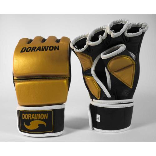 Dorawon, Gants De Mma Cuir Professionnel Fresno Taille M, Or Et Noir