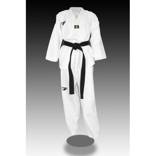 Dorawon, Dobok Taekwondo Brodé Rice, Col Blanc, Taille 130 Cm