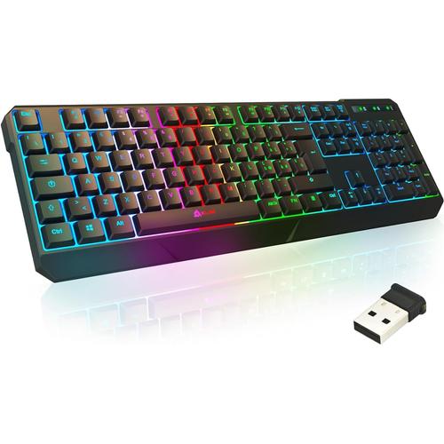 Chroma Clavier Gamers Qwerty Italie Wireless - Haute Performance - Éclairé Chromatique Sans Filaire Gaming Noir Rgb Pc Windows Mac Ps4 Xbox One [ Nouvelle Version ]