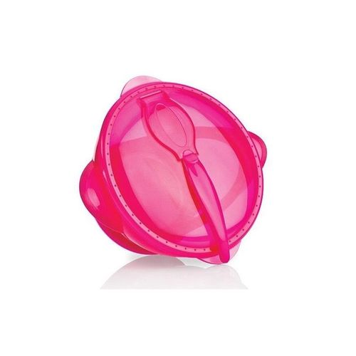 Nuby Bol Ventouse Avec Cuillere - Rose - 6 Mois +
