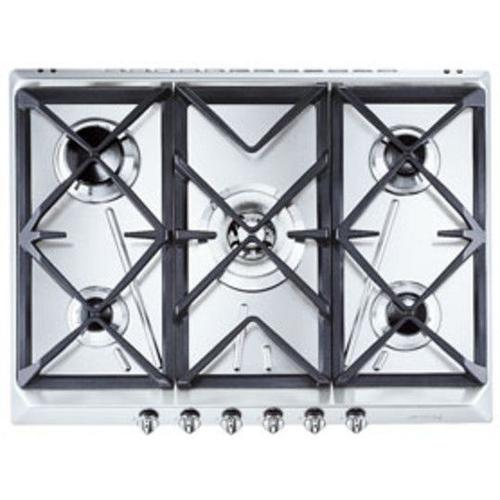 Smeg SRV576GH5 - Table de cuisson au gaz - 5 plaques de cuisson - Niche - largeur : 55.5 cm - profondeur : 47.8 cm - acier inoxydable