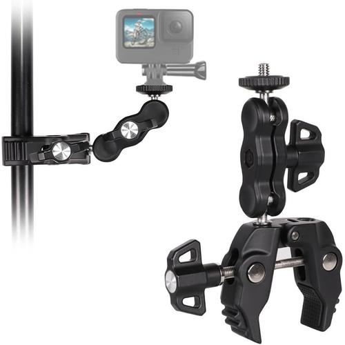 Magic Arm,Super Clamp,Bras Magique,avec Bras à rotule 360°avec Filetage 1/4"" & 3/8"", pour Appareil Photo DSLR, Lampe vidéo, et caméra d'actionp Our Appareil Photo, Microphone, vélo et Moto Action Cam