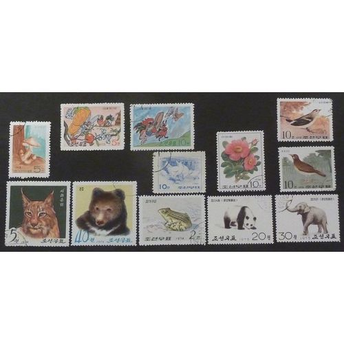 Corée Du Nord Oblitéré Lot De 12 Timbres De 1968-75 Nature Et Faune
