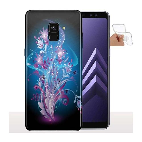 Coque Samsung A8 2018 Fleurs En Spirales / Housse Silicone / Souple / Collection Nature