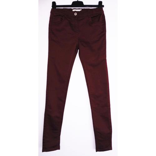 Pantalon Bordeaux Reglable. Slim. Blog By Gemo. Coton. Polyester. Elasthanne. Taille 16 Ans