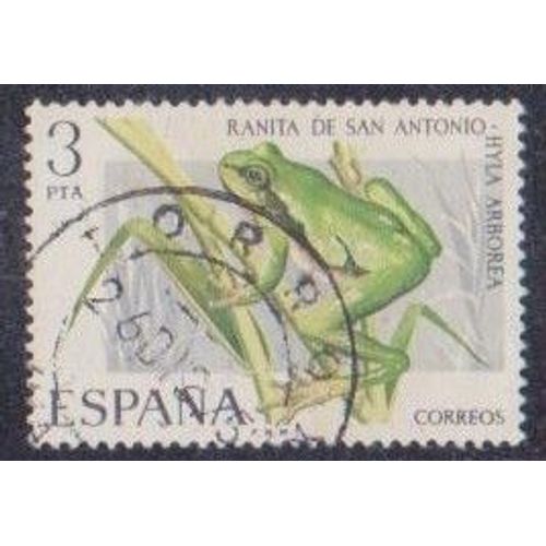 Timbre DEspagne N°1918 Y & T 3 P. Polychrome Faune Animaux Amphibies Rainette