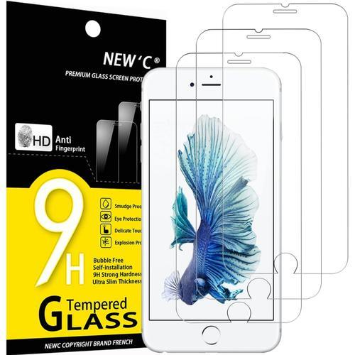 Lot De 3, Verre Trempé Pour Iphone 6 Plus Et Iphone 6s Plus, Film Protection Écran Sans Bulles D'air Ultra Résistant (0,33mm Hd Ultra Transparent) Dureté 9h Glass