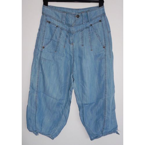 Pantacourt Bleu Ciel. Promod. Lyocell. Taille 36