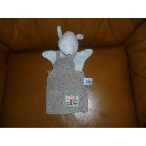 Doudou Marionnette Mouton Avec Salopette Moulin Roty