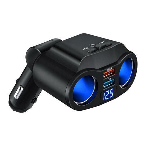 en tant que pic - Allume cigare de voiture, transmetteur FM, Audio, Bluetooth 5.0, kit Auto, mains libres, lecteur de musique MP3, 2 USB, 12V 24V