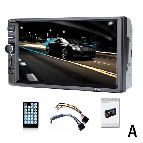 Noir - Autoradio avec écran Double 7 pouces, lecteur MP5, Bluetooth, FM, caméra, stéréo, Bluetooth, Radio Bluetooth, Bluetooth, 2 DIN