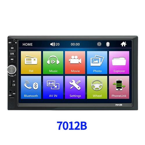 7012B - Autoradio USB 12V, lecteur Audio multimédia, avec écran tactile HD de 7 pouces, avec télécommande, compatible Bluetooth, MP5
