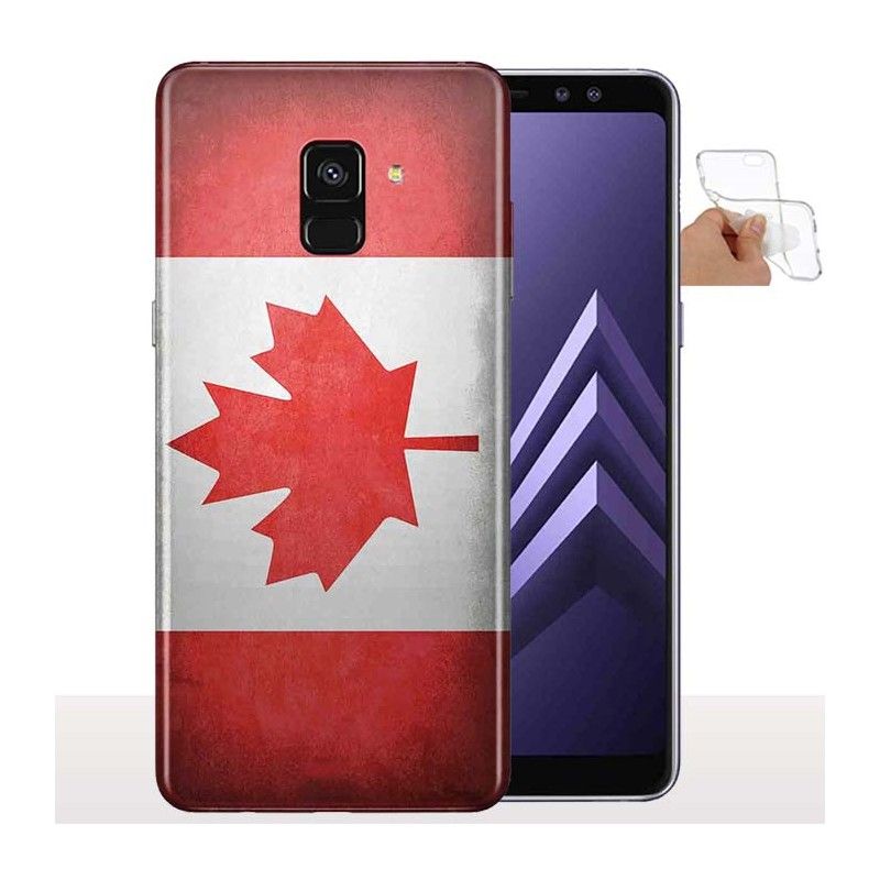 Coque Samsung A8 2018 Canada / Housse Silicone / Souple / Collection Drapeau