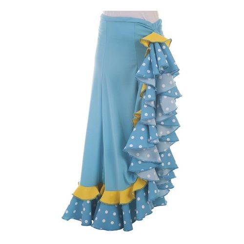 Jupe De Sévillaine Bleue Avec Pois