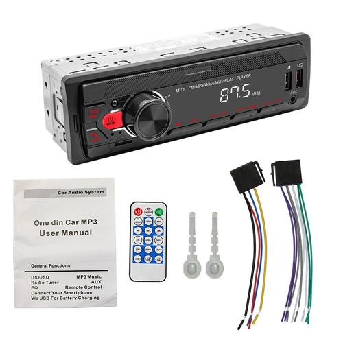 Autoradio uniquement - Autoradio stéréo récepteur FM 60w x 4, Bluetooth, 1din, lecteur MP3, avec application de contrôle, AUX/USB/TF, carte dans le Kit Dash