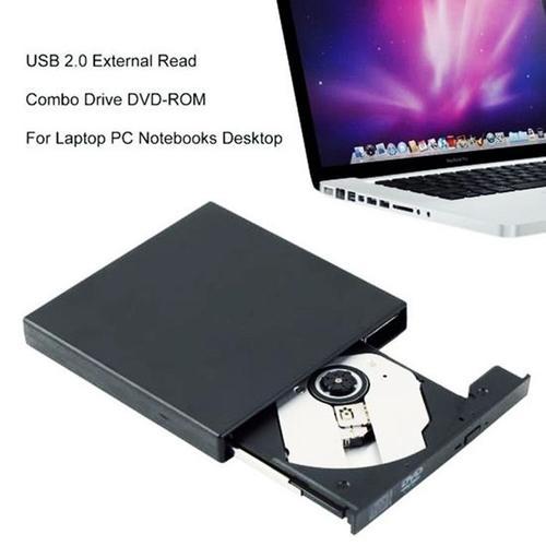 2.0 USB Pc Portable graveur CD DVD RW ROM Lecteur Externe étui Boîtier,  Noir