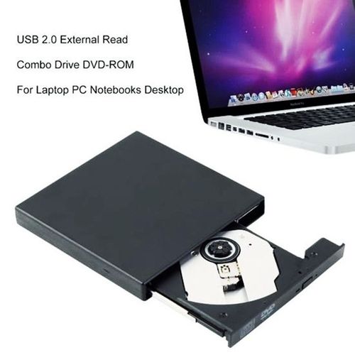 2.0 USB Pc Portable graveur CD DVD RW ROM Lecteur Externe étui Boîtier, Noir