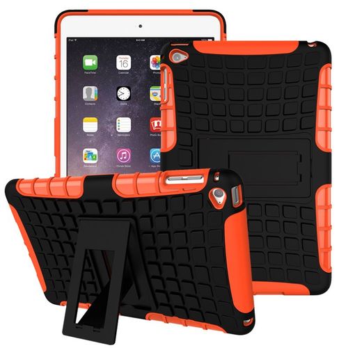 Phoneville®Étui Coque Pliable Kickstand Housse Anti-Choc Ultra Robuste Luxe Résistant Aux Rayures Pc + Tpu Double Couche Pour Ipad Mini 4 Orange