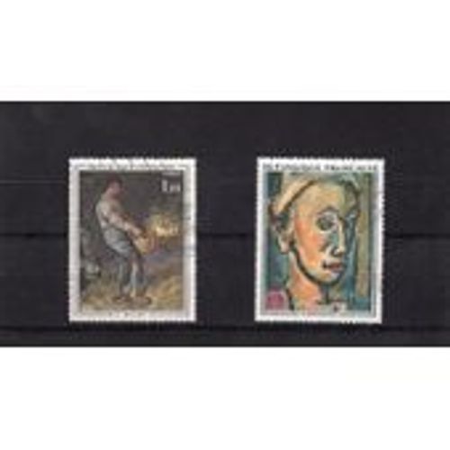 France 1972 - Série Tableaux : 1672 "Le Vanneur" De Millet, 1673 "Songe Creux" De Rouault, Neufs