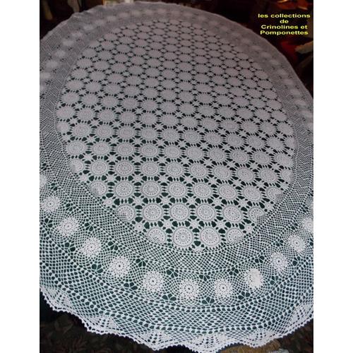 Nappe De Collection Crochet Fait Main Ovale Blanche De 135x170 Rakuten