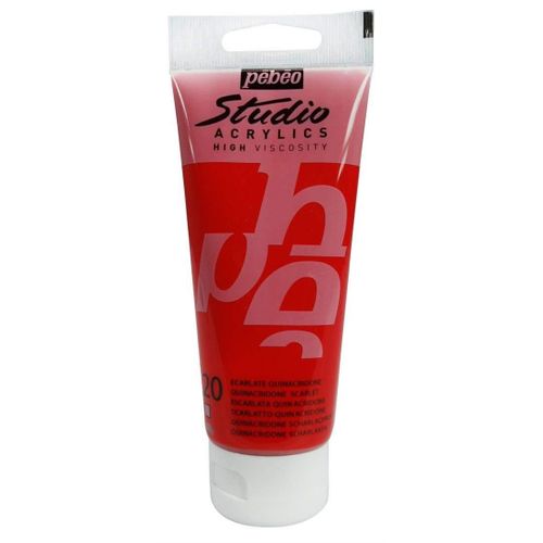 Pébéo Peinture Studio Acrylique Tube Ecarlate Quinacridone 100 Ml