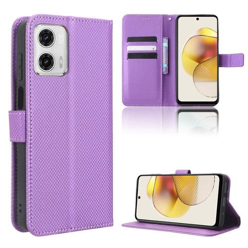 Étui Pour Motorola Moto G53 5g Couverture Bicelle Portefeuille Magnétique Titulaire De La Carte - Violet