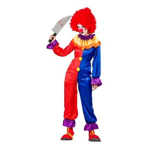 D?Guisement De Clown Rouge Et Bleu Pour Femme (Taille M-L)