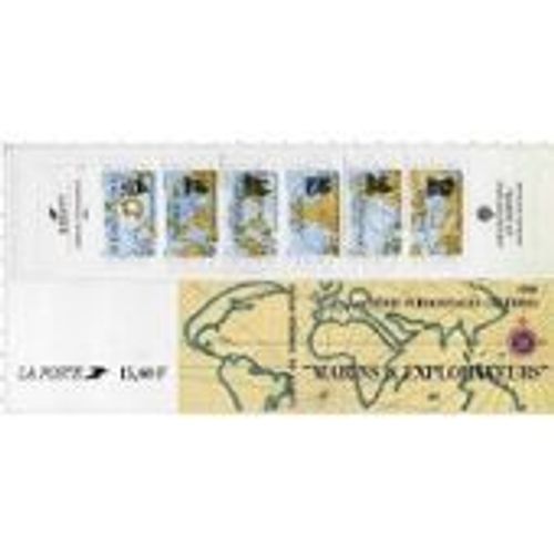 Carnet De Timbres Plié Personnages Célèbres 1988, Grands Navigateurs, Y&t N° Bc 2523