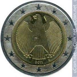 Pièce 2 Euros Allemagne 2011 Aigle Lettre De Frappe "D"