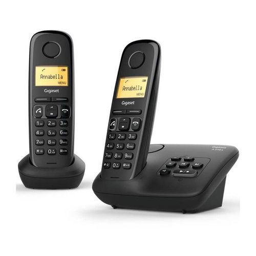 Gigaset A270A Duo - Téléphone sans fil - système de répondeur avec ID d'appelant - DECT\GAP - noir + combiné supplémentaire