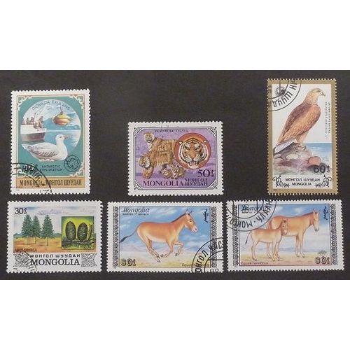 Mongolie Oblitéré Lot De 6 Timbres De 1979-88 Nature Et Faune