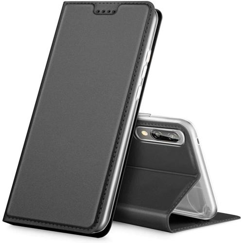 Etui Pour Huawei P20, Coque Pochette Portefeuille Pour Housse Huawei P20 Avec Magnétique Fonction Wallet - Noir