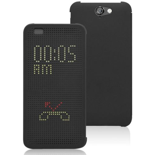 Etui Folio A Rabat Htc One A9 Dot View Noir Cover Eco-Cuir (Pu)