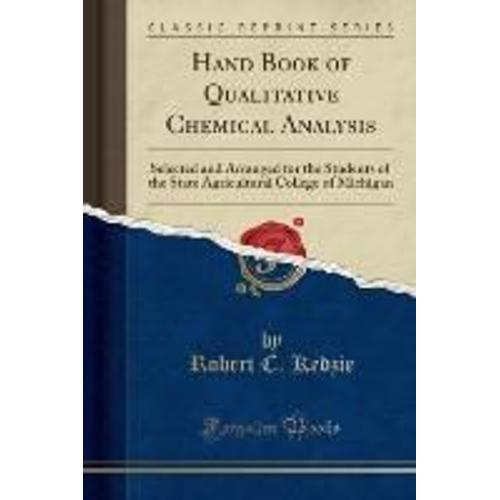 Kedzie, R: Hand Book Of Qualitative Chemical Analysis