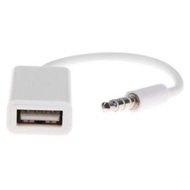 Micro USB mâle vers Audio Jack 3,5 mm mâle Câble 30 cm Blanc