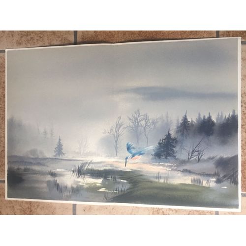 Reproduction D'une Peinture, Forêt, Oiseaux