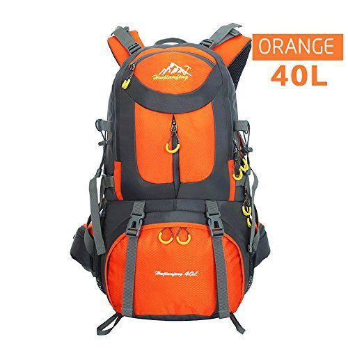 50l Excerando Sac À Dos En Plein Air Léger Vélo Sac Trekking Sac À Dos Avec La Pluie Couvercle Étanche-Orange