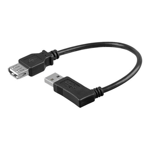 goobay - Rallonge de câble USB - USB (F) pour USB (P) - USB 2.0 - 30 cm - connecteur à angle droit - noir