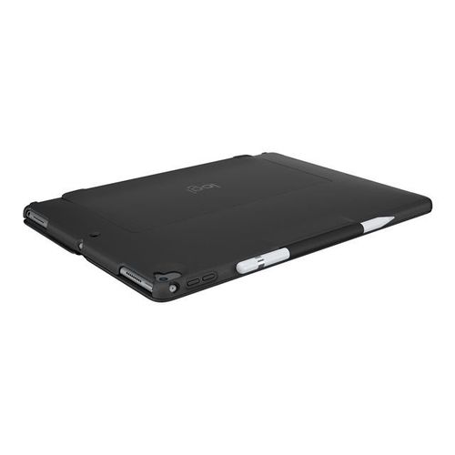 Logitech Slim Combo - Clavier et étui - rétroéclairé - Apple Smart connector - QWERTY - Italien - noir clavier, noir étui - pour Apple 12.9-inch iPad Pro (1ère génération, 2e génération)