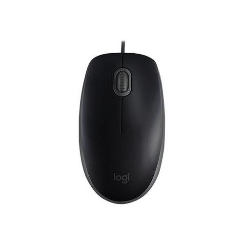 Logitech B110 Silent - Souris - droitiers et gauchers - optique - 3 boutons - filaire - USB