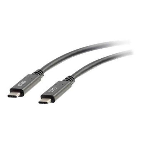 C2G 0.9m (3ft) USB C Cable - USB 3.1 (3A) - M/M USB Type C Cable - Black - Câble USB - 24 pin USB-C (M) pour 24 pin USB-C (M) - USB 3.1 Gen 1 - 3 A - 90 cm - noir