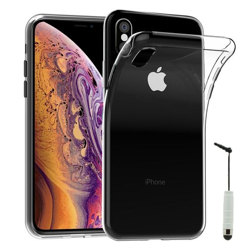 Coque Silicone Pour Apple Iphone Xs (2018) 5.8" Gel Ultraslim Et Ajustement Parfait - Transparent + Mini Stylet
