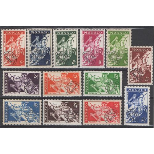 13 Timbres Monaco Pré-Oblitérés 1954-1959 Yvert Et Tellier N°11, 11a, 12, 12a, 12b, 13, 13a, 13b, 14, 15, 16, 17, 18 (Préo 11 À 18) Neuf** Sans Traces De Charnière